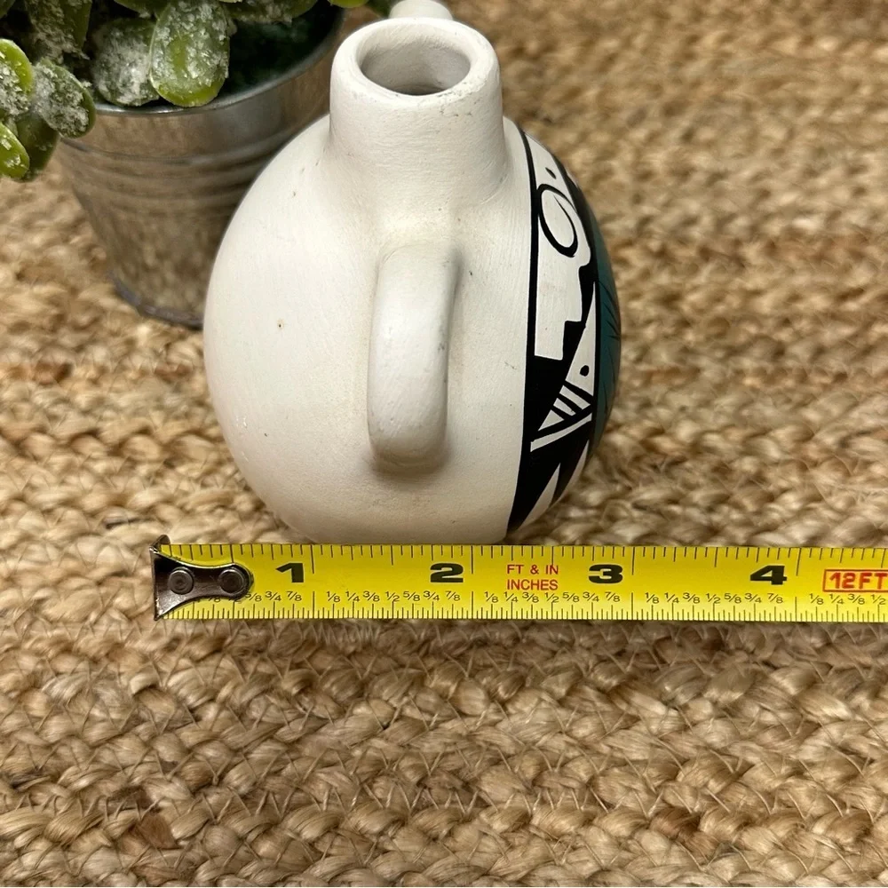 Native American Horse & Rider Navajo Water Vessel‎ Vase Jug Pottery
